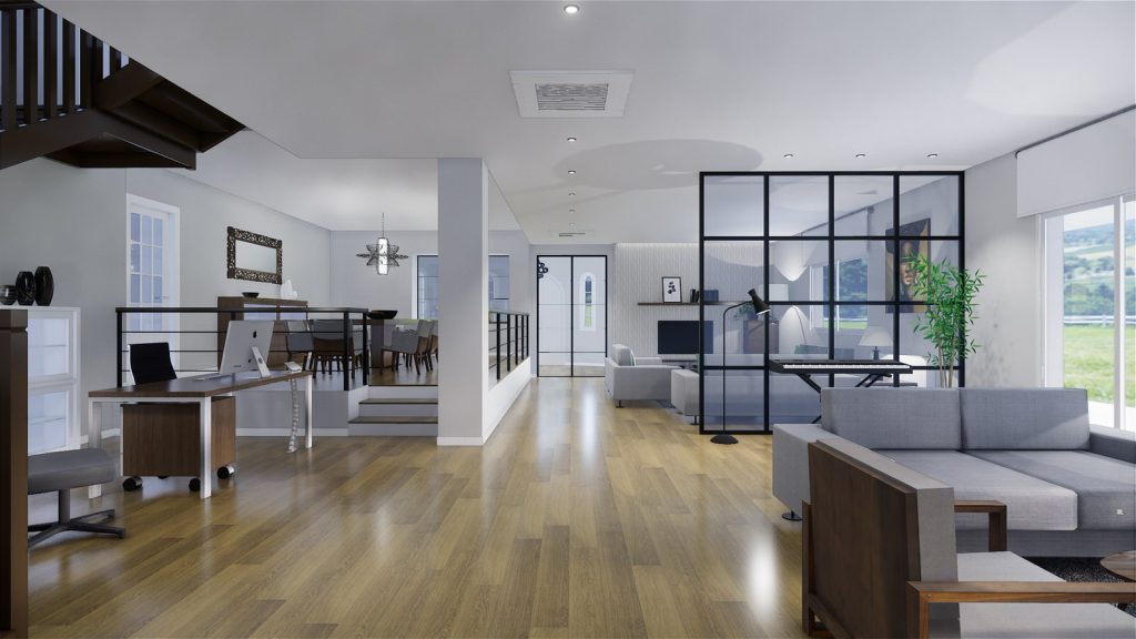 5 diferentes opciones de decoracion para el salon &ndash; 6 - con tarima, carpinteria metalica y paredes claras