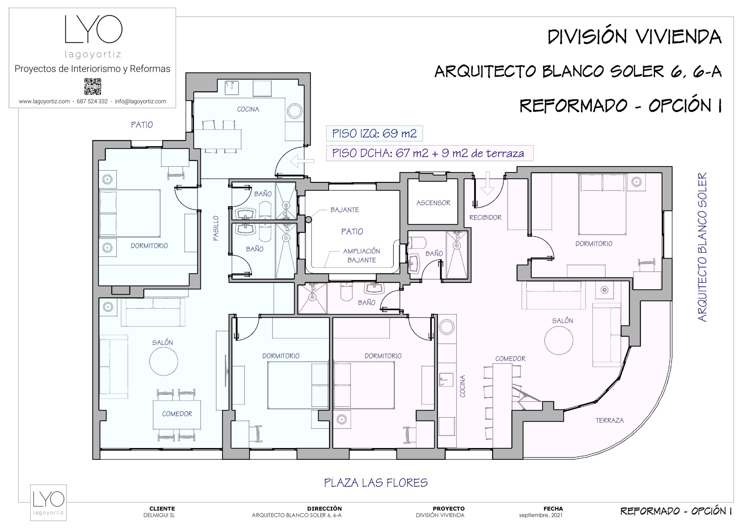 División vivienda en Plaza Las Flores