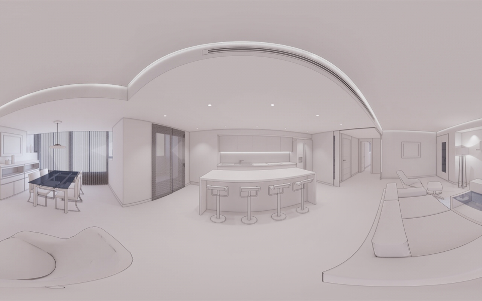 Decoracion virtual de salon para proyecto de interiorismo