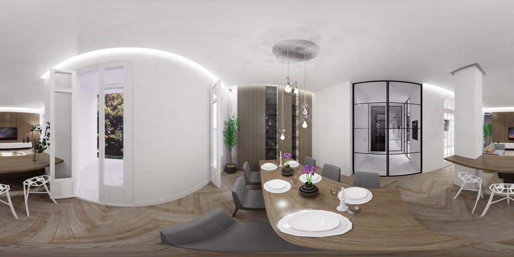 Tour Virtual vivienda completa proyecto interiorismo paseo reding malaga