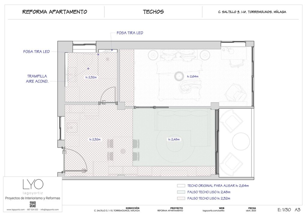 Proyecto Interiorismo y Reforma Integral Apartamento - C Saltillo - Torremolinos - Planos Técnicos - 10 - Techos