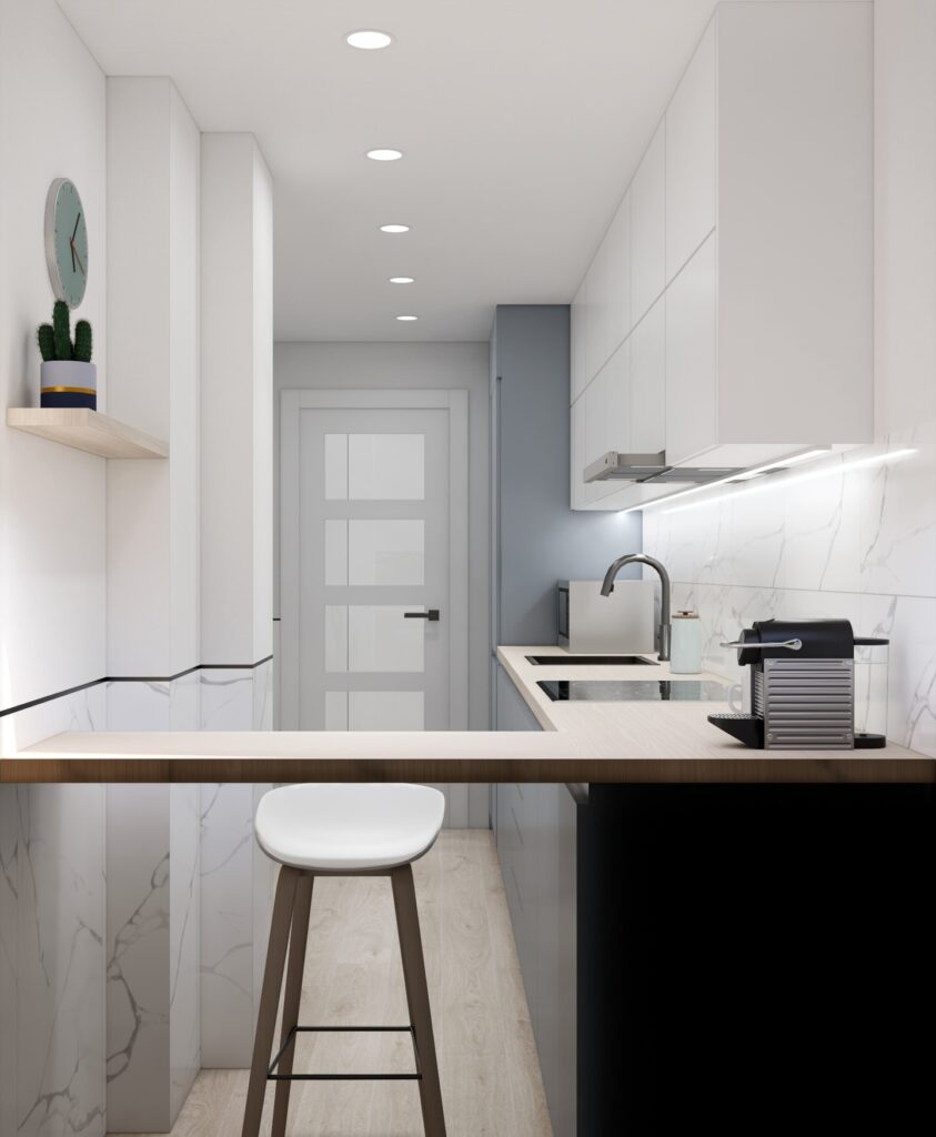 Proyecto Interiorismo y Reforma Integral - Benigno Santiago Peña - Málaga - Diseño de Interiores - 05 - Cocina desde terraza - v2