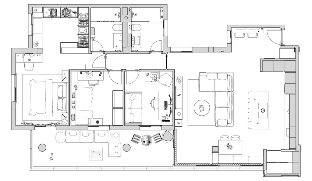 Proyecto Interiorismo y Reforma Integral - Camino Suárez - Málaga - Diseño de Interiores - 00 - 0 - Planta reformada op3
