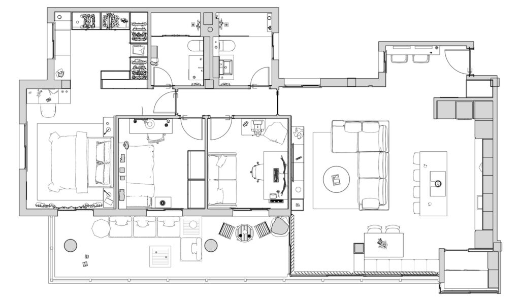 Proyecto Interiorismo y Reforma Integral - Camino Suárez - Málaga - Diseño de Interiores - 00 - 0 - Planta reformada op4
