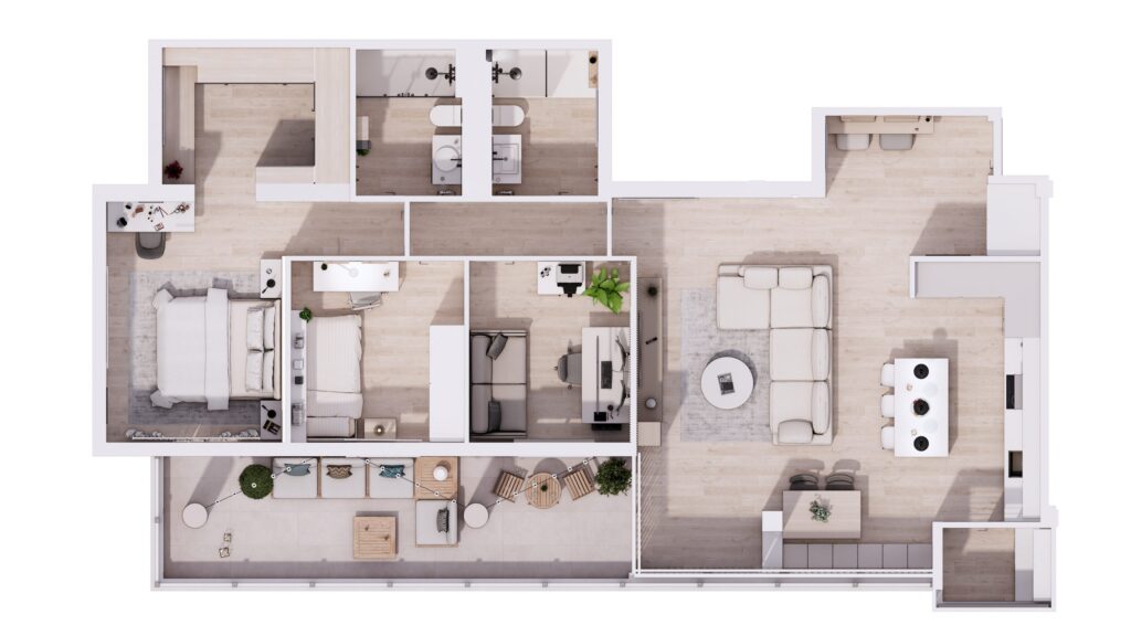 Proyecto Interiorismo y Reforma Integral - Camino Suárez - Málaga - Diseño de Interiores - 00 - General planta op1