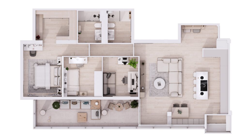 Proyecto Interiorismo y Reforma Integral - Camino Suárez - Málaga - Diseño de Interiores - 00 - General planta op4