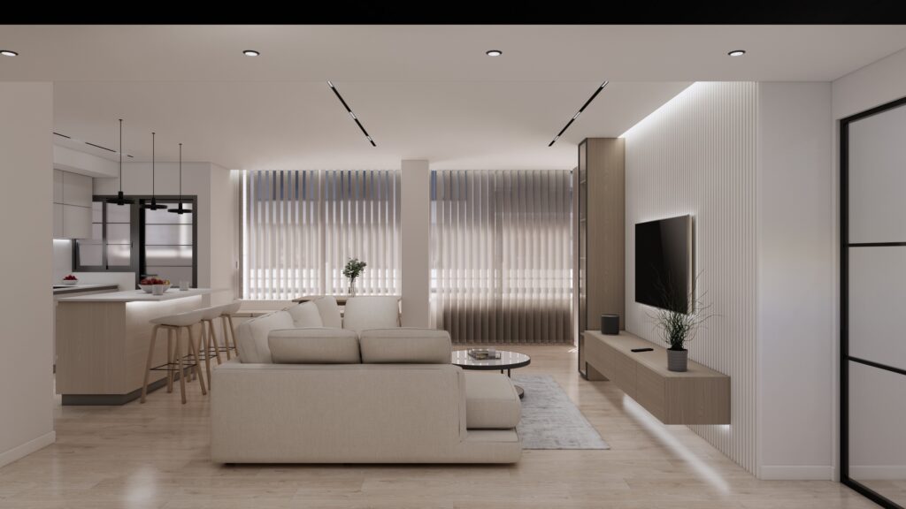 Proyecto Interiorismo y Reforma Integral - Camino Suárez - Málaga - Diseño de Interiores - 02 - desde pasillo op1
