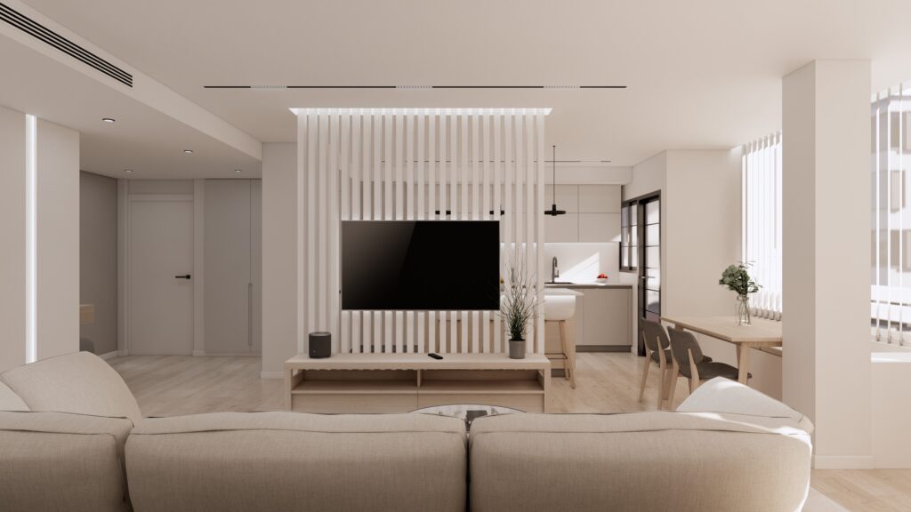 Proyecto Interiorismo y Reforma Integral - Camino Suárez - Málaga - Diseño de Interiores - 03 - desde sofá op2