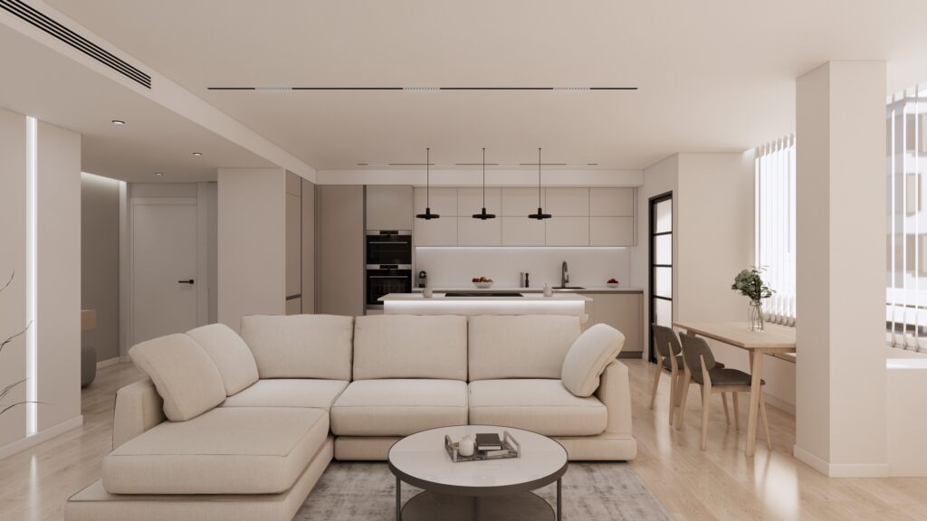 Proyecto Interiorismo y Reforma Integral - Camino Suárez - Málaga - Diseño de Interiores - 03 - desde sofá op3