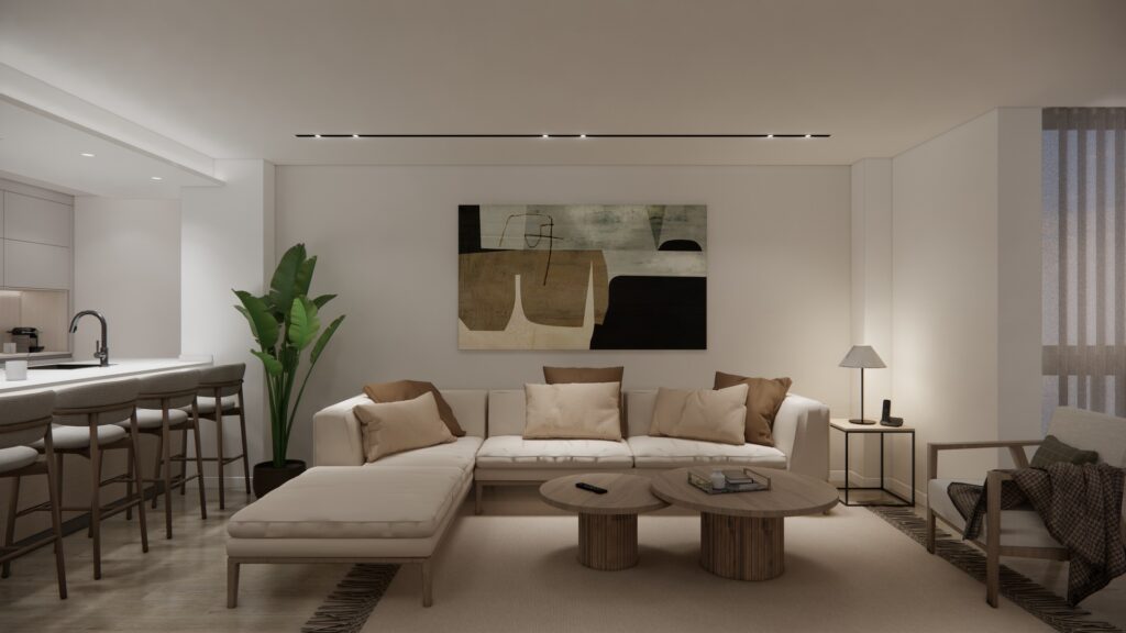 Proyecto Interiorismo y Reforma Integral - Esquilo 22 - El Cónsul - Málaga - Diseño de Interiores - v3 - 08 - salón zona sofá