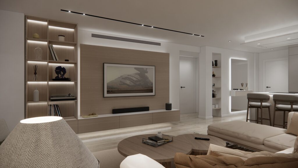 Proyecto Interiorismo y Reforma Integral - Esquilo 22 - El Cónsul - Málaga - Diseño de Interiores - v3 - 10 - vista desde esquina salón