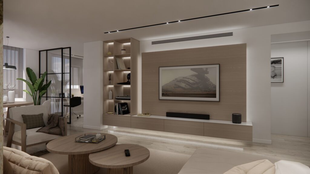 Proyecto Interiorismo y Reforma Integral - Esquilo 22 - El Cónsul - Málaga - Diseño de Interiores - v3 - 11 - vista desde esquina salón 2