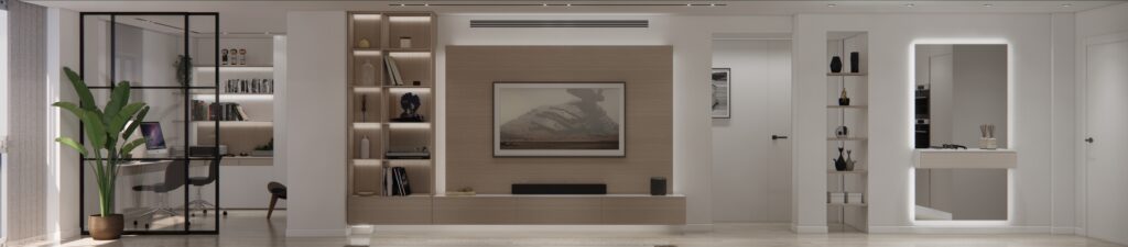 Proyecto Interiorismo y Reforma Integral - Esquilo 22 - El Cónsul - Málaga - Diseño de Interiores - v3 - 15 - sección zona día tv