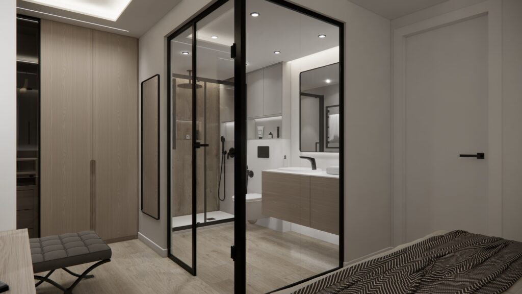 Proyecto Interiorismo y Reforma Integral - Esquilo 22 - El Cónsul - Málaga - Diseño de Interiores - v3 - 20 - baño tabiques de cristal