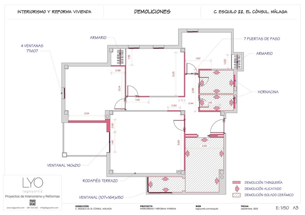 Proyecto Interiorismo y Reforma Integral - Esquilo 22 - El Cónsul - Málaga - Planos Técnicos - 06 - Demoliciones