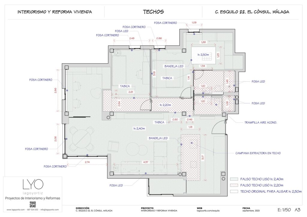 Proyecto Interiorismo y Reforma Integral - Esquilo 22 - El Cónsul - Málaga - Planos Técnicos - 10 - Techos