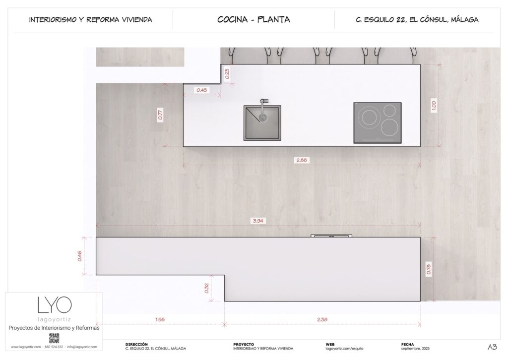 Proyecto Interiorismo y Reforma Integral - Esquilo 22 - El Cónsul - Málaga - Planos Técnicos - 12 - Cocina - Planta