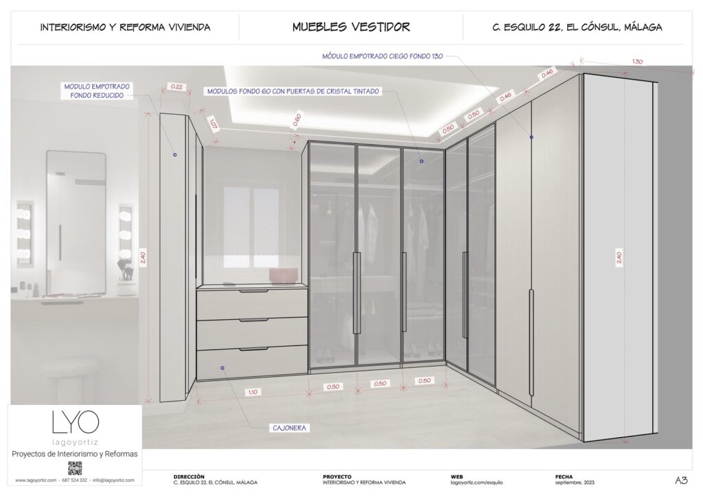 Proyecto Interiorismo y Reforma Integral - Esquilo 22 - El Cónsul - Málaga - Planos Técnicos - 17 - Muebles Vestidor