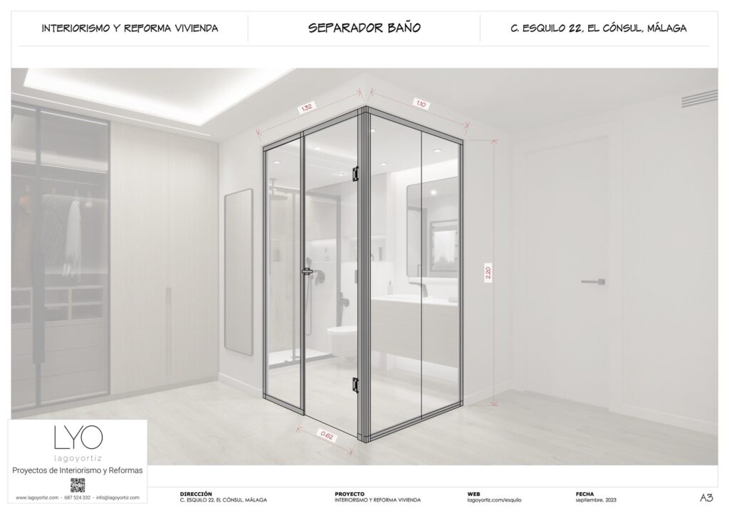 Proyecto Interiorismo y Reforma Integral - Esquilo 22 - El Cónsul - Málaga - Planos Técnicos - 18 - Separador Baño