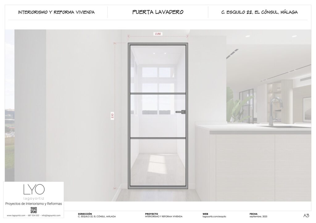 Proyecto Interiorismo y Reforma Integral - Esquilo 22 - El Cónsul - Málaga - Planos Técnicos - 20 - Puerta Lavadero