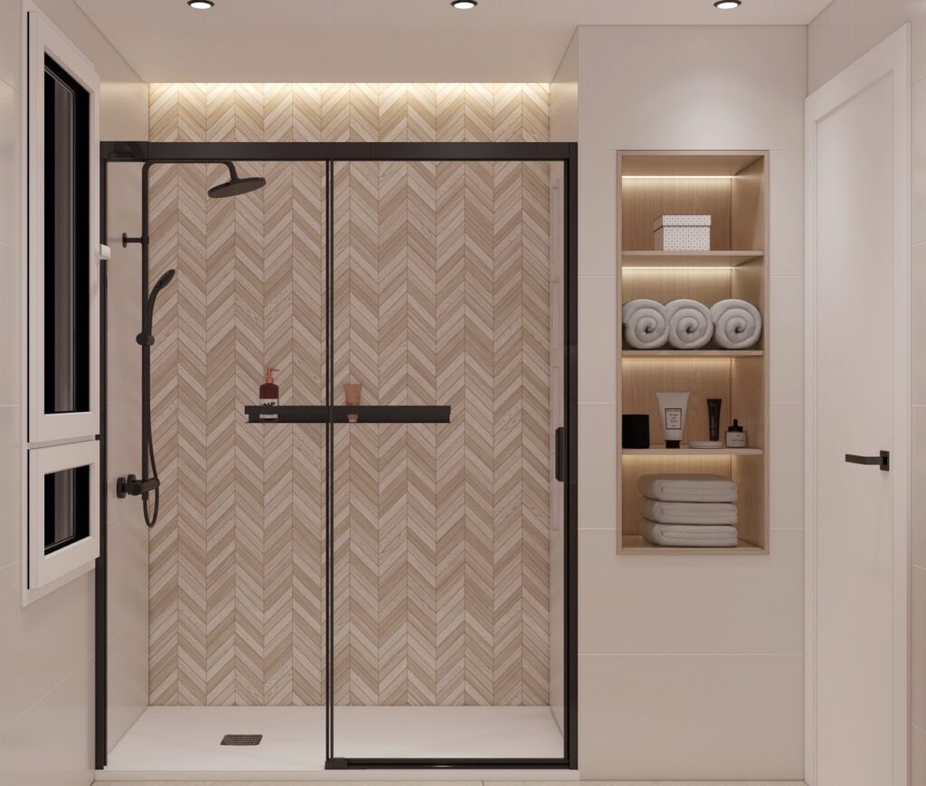 Proyecto Interiorismo y Reforma Vivienda - Av Pío Baroja - Echeverría del Palo - Málaga - Diseño de Interiores - 21 24 - baño lateral denoche 2