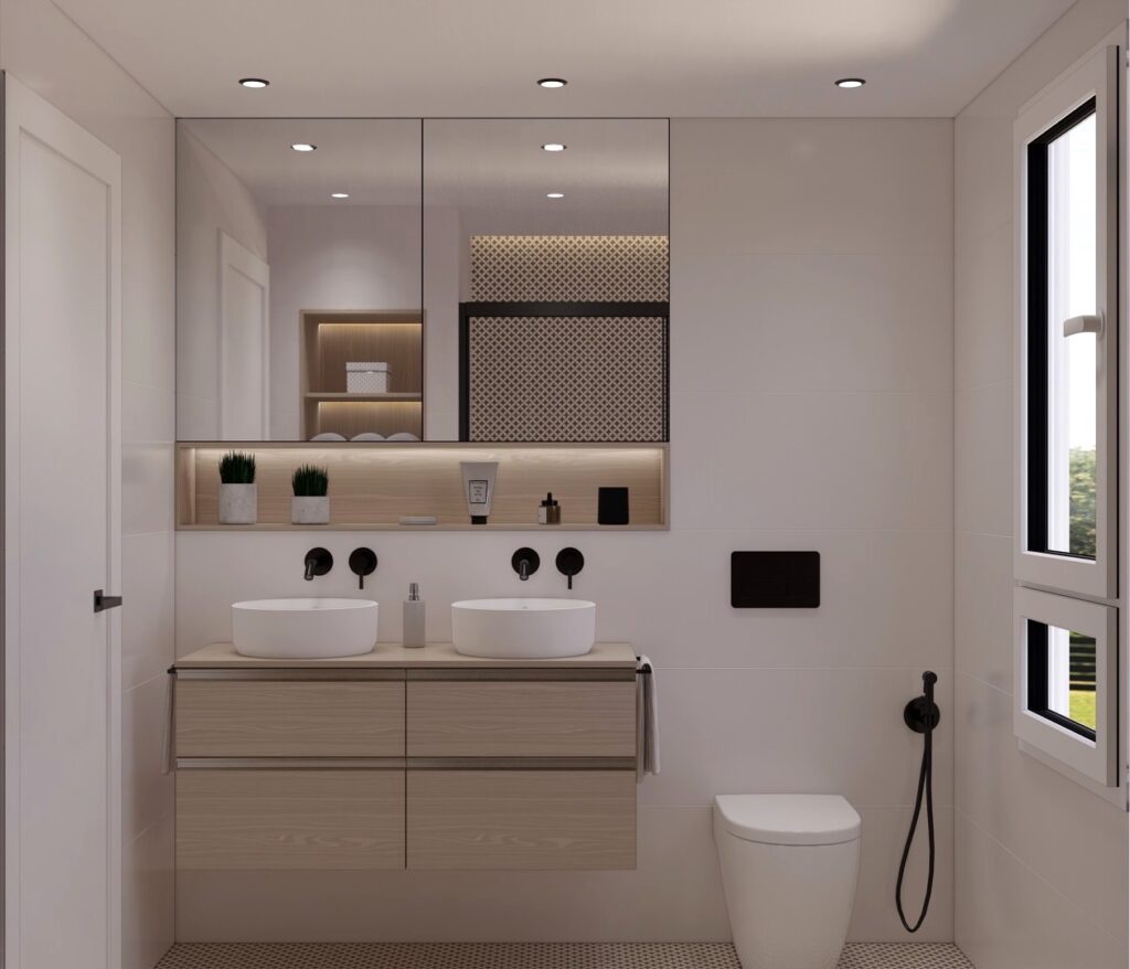 Proyecto Interiorismo y Reforma Vivienda - Av Pío Baroja - Echeverría del Palo - Málaga - Diseño de Interiores - 23 - baño frente