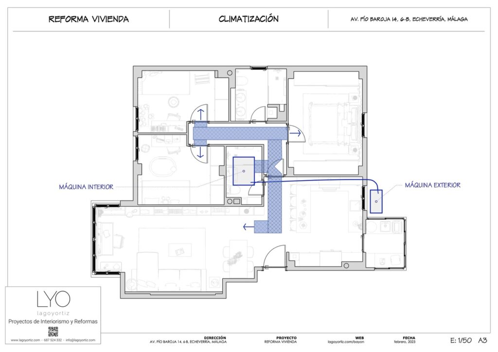 Proyecto Interiorismo y Reforma Vivienda - Av Pío Baroja - Echeverría del Palo - Málaga - Planos Técnicos - 12 - Climatización - 2