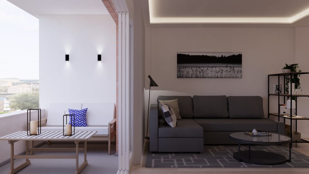 Proyecto Interiorismo y Reforma Vivienda Corregidor José Viciana - Málaga - Diseño de Interiores - 11 - Salón-terraza - B