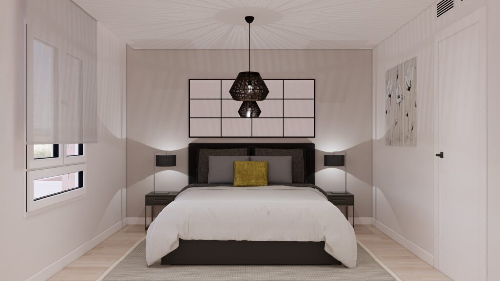 Proyecto Interiorismo y Reforma Vivienda Corregidor José Viciana - Málaga - Diseño de Interiores - 19 - Dormitorio Invitados 2 - B