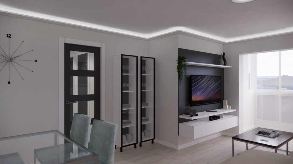 Proyecto Interiorismo y Reforma Vivienda en Maestro Solano &ndash; Torremolinos &ndash; 09 &ndash; Salón &ndash; Zona TV