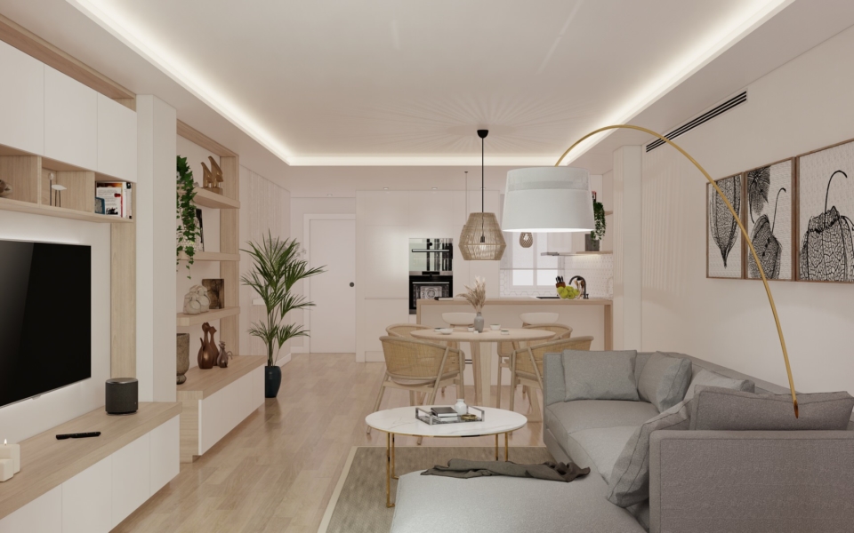 Proyecto de interiorismo y reforma de vivienda en Avda. del Mediterráneo, Rincón de la Victoria, Málaga.