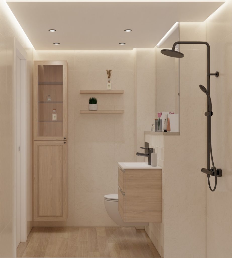 Proyecto Interiorismo y Reforma vivienda Avda del Mediterráneo Rincón de la Victoria Málaga - 16 - Baño Ella - beige 2