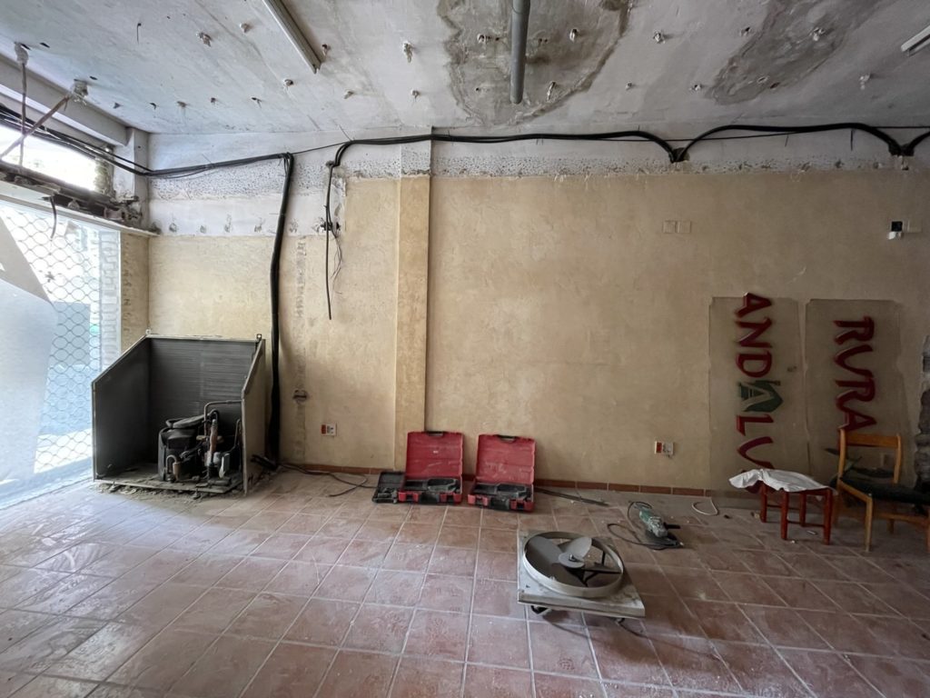 Reforma local comercial oficina en Montes de Oca - Málaga - Obra - 5 - Demoliciones falsos techos y tabiques divisorios