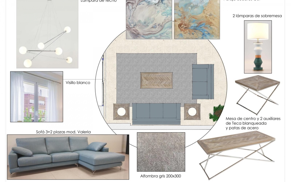 Proyecto de mobiliario y decoracion para piso de alquiler en Marbella, Malaga