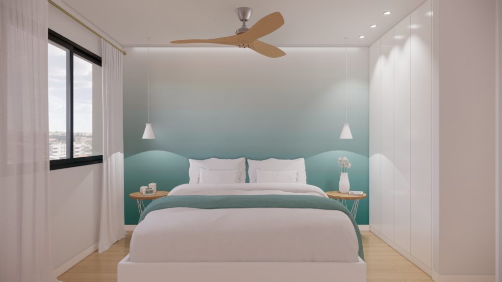 proyecto interiorismo reforma y decoración de apartamento en Hotel Pontinental &ndash; Torremolinos &ndash; 10 &ndash; Dormitorio