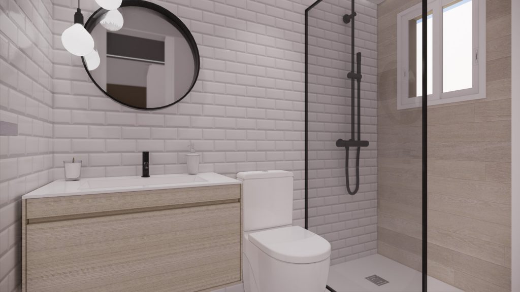 proyecto interiorismo reforma y decoración de vivienda en calle gerona malaga &ndash; 17 &ndash; bano azulejo metro