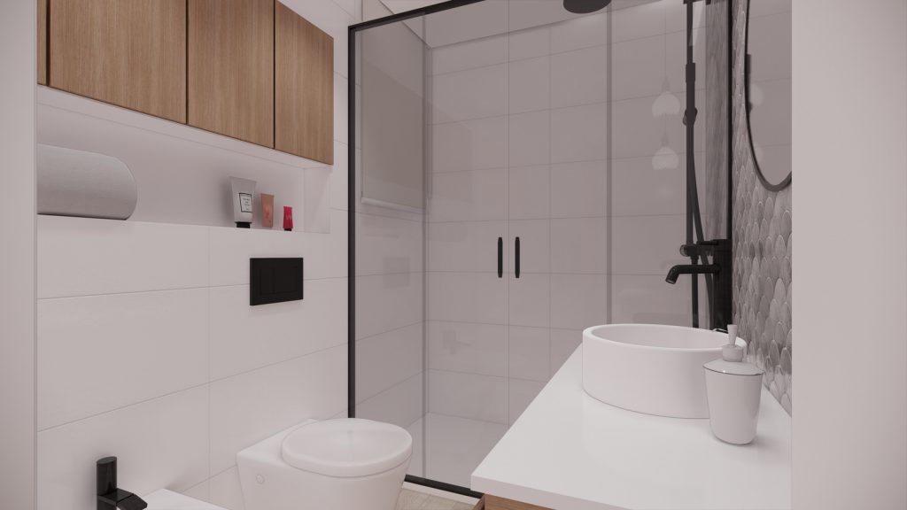 proyecto interiorismo reforma y decoración de vivienda en calle gerona malaga &ndash; 21 &ndash; bano wc suspendido azujejo escama