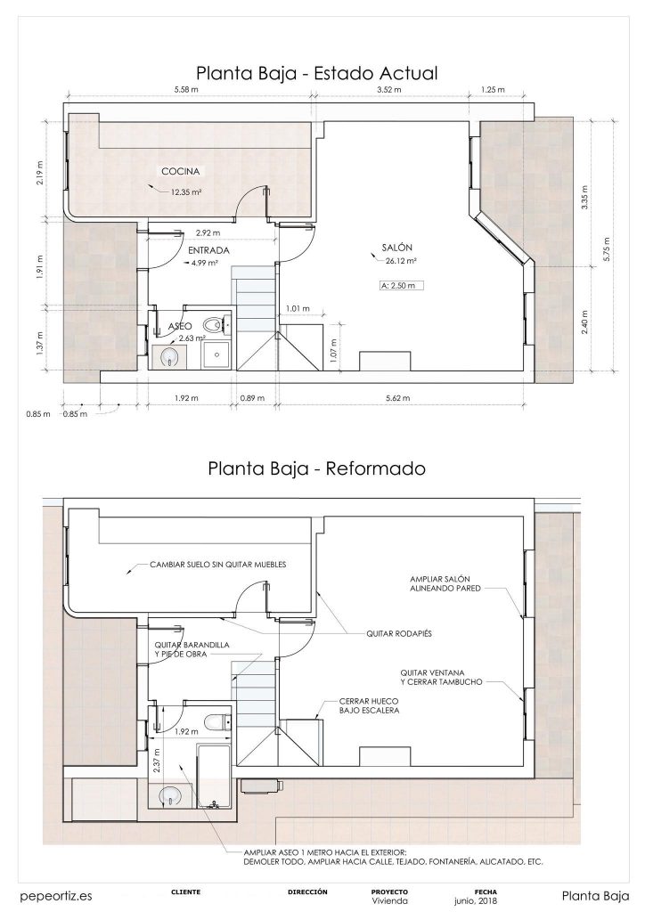 proyecto reforma casa dos plantas en Alhaurín Málaga 1